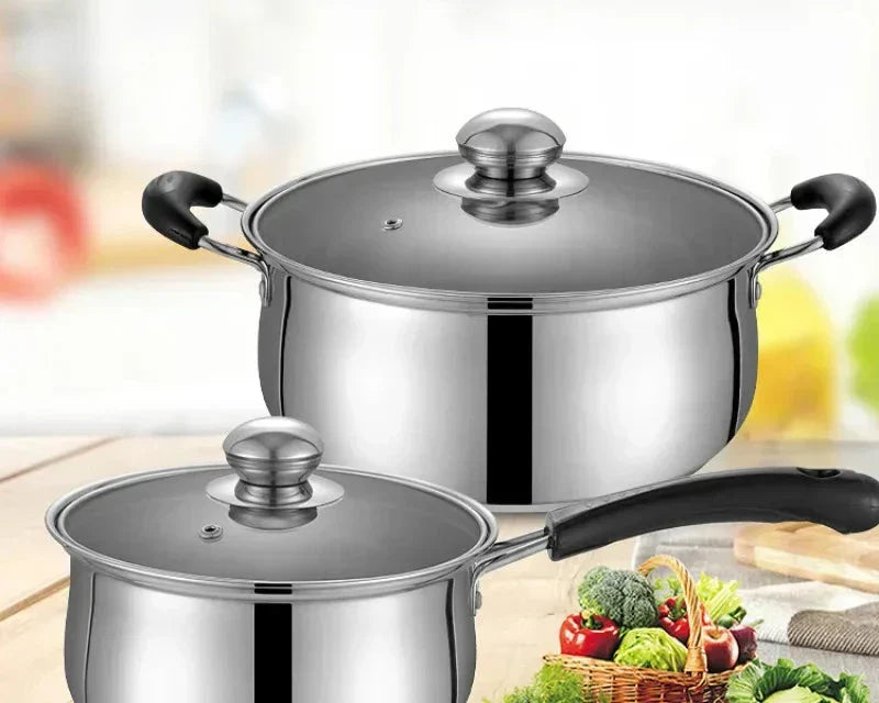 Viskana 3 piece cookware set made of stainless steel