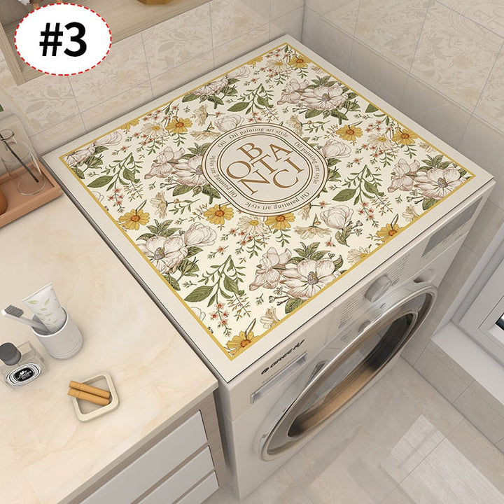 Viskana Retro Floral Washing Machine Cover Drainer Mat