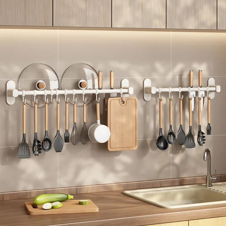 CookEase Kitchen Wall Shelf – Multifunctional Organizer for Lids, Spatulas & Kitchen Utensils Viskana