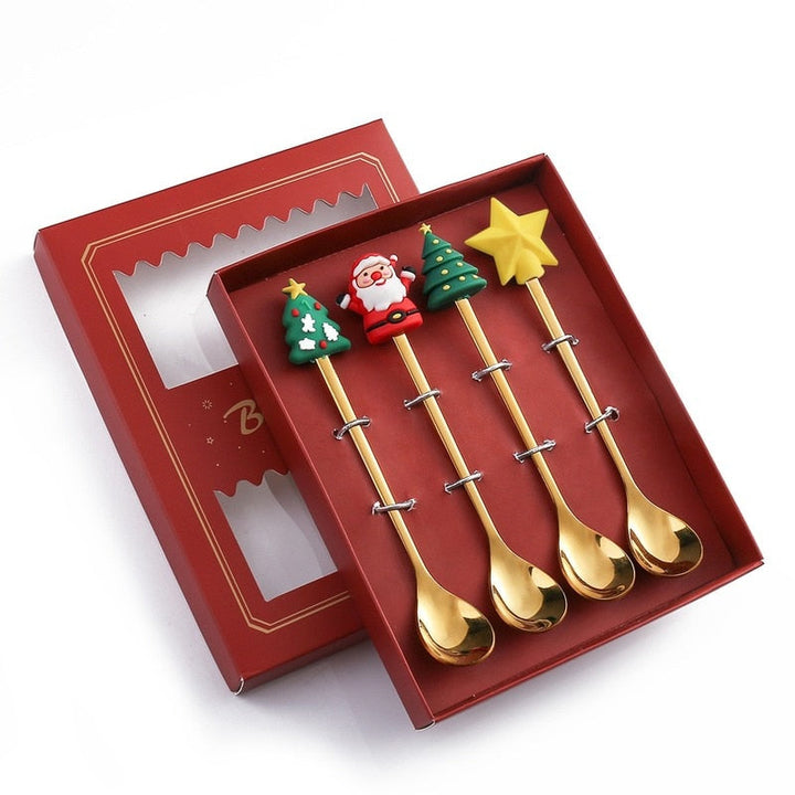 Viskana 4Pcs Christmas Best Wishes Tableware Set
