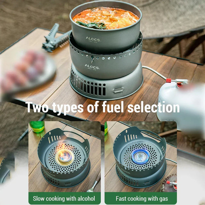 Viskana Portable Outdoor Cookware Set – Lightweight Camping Cooking Gear with Windshield