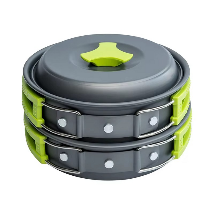 Viskana Portable Camping Cookware Set with Foldable Tableware and Storage Bag