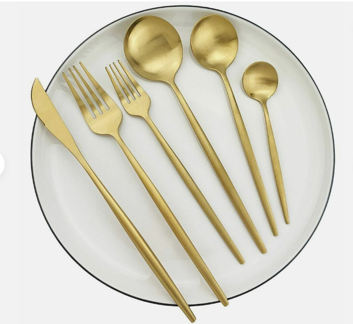Viskana Minimalist Luxury Cutlery Set – 20 pieces, Titanium & Stainless Steel