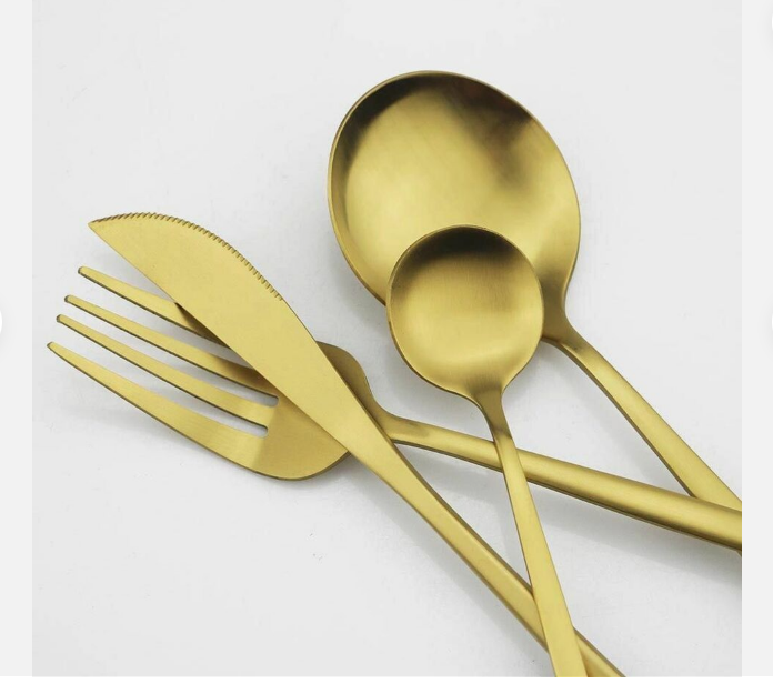 Viskana Minimalist Luxury Cutlery Set – 20 pieces, Titanium & Stainless Steel