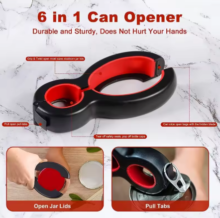 6-in-1 kitchen opener for bottles & jars Viskana