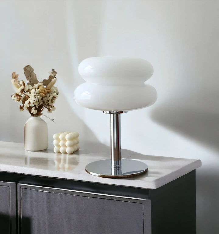 Viskana Elegant Macaron Glass Table Lamp with USB - 3 Light Colors
