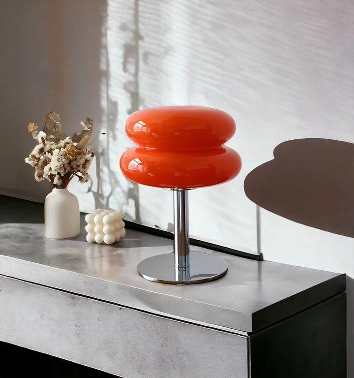 Viskana Elegant Macaron Glass Table Lamp with USB - 3 Light Colors