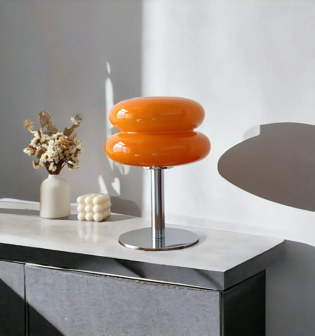 Viskana Elegant Macaron Glass Table Lamp with USB - 3 Light Colors