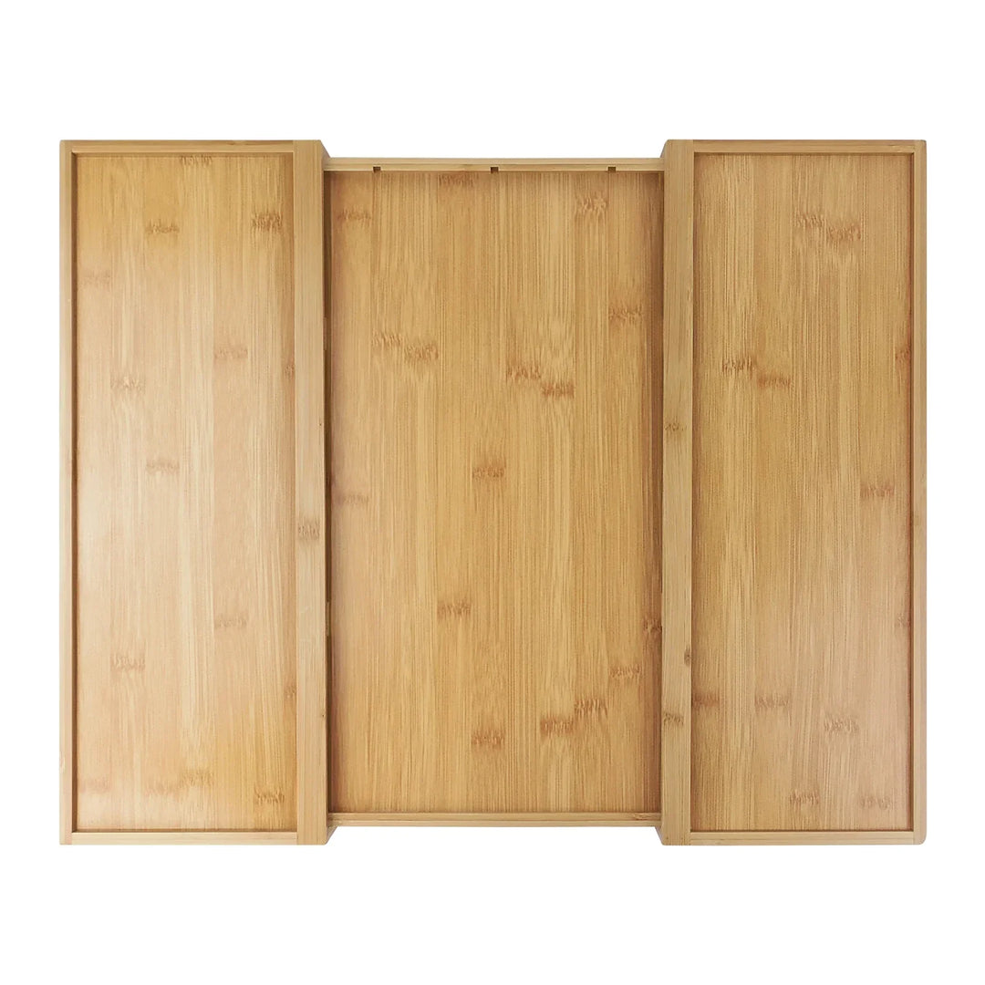Viskana Bambusio cutlery tray made of bamboo | Expandable 32–52 cm | 6–8 compartments | Sustainable drawer insert for kitchen, bathroom & office