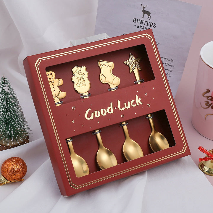 Viskana 4Pcs Christmas Best Wishes Tableware Set