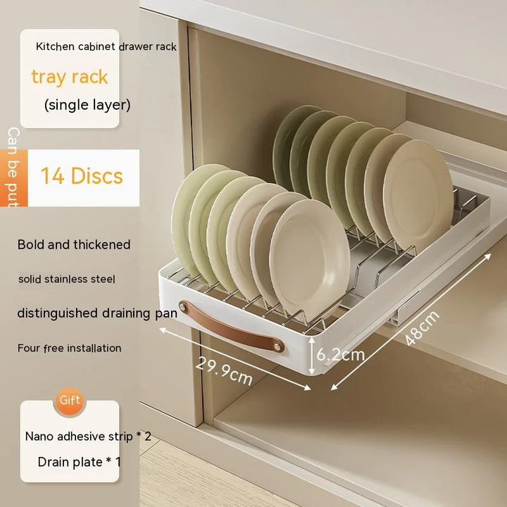 Viskana Stainless Store Kitchen Cabinet Pull-Out Sliding Organizer