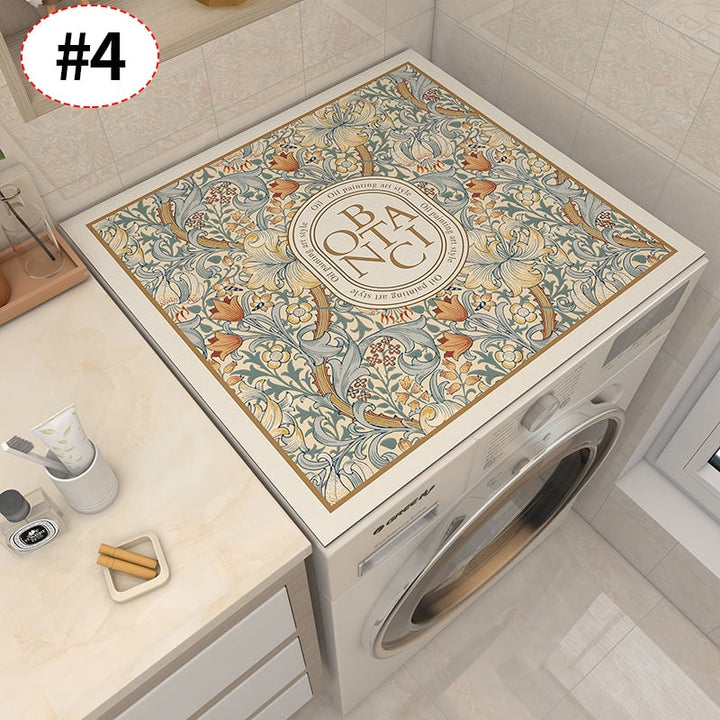 Viskana Retro Floral Washing Machine Cover Drainer Mat