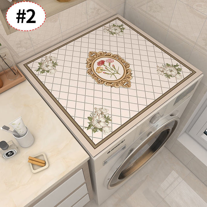 Viskana Retro Floral Washing Machine Cover Drainer Mat