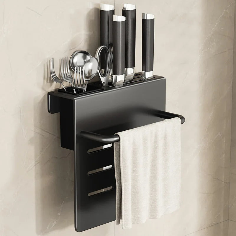 ChefSpace Wall-mounted Knife Holder with Cutting Board Storage – Stainless Steel Viskana