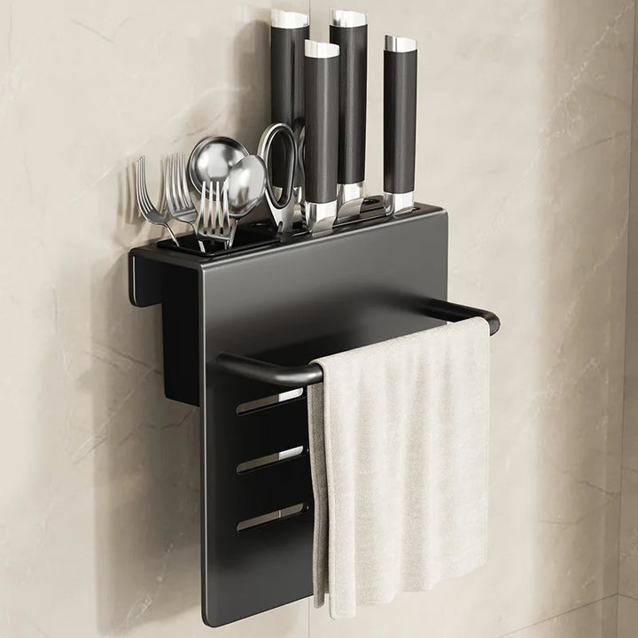 ChefSpace Wall-mounted Knife Holder with Cutting Board Storage – Stainless Steel Viskana