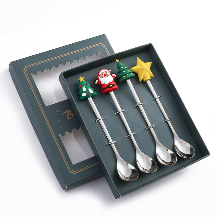 Viskana 4Pcs Christmas Best Wishes Tableware Set