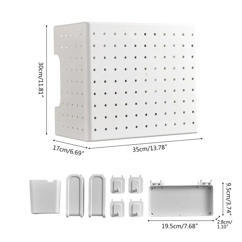 Viskana Kitchen Organizer Wall-Mounted Hole Board Storage Rack