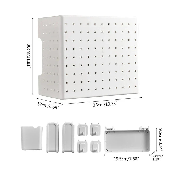 Viskana Kitchen Organizer Wall-Mounted Hole Board Storage Rack