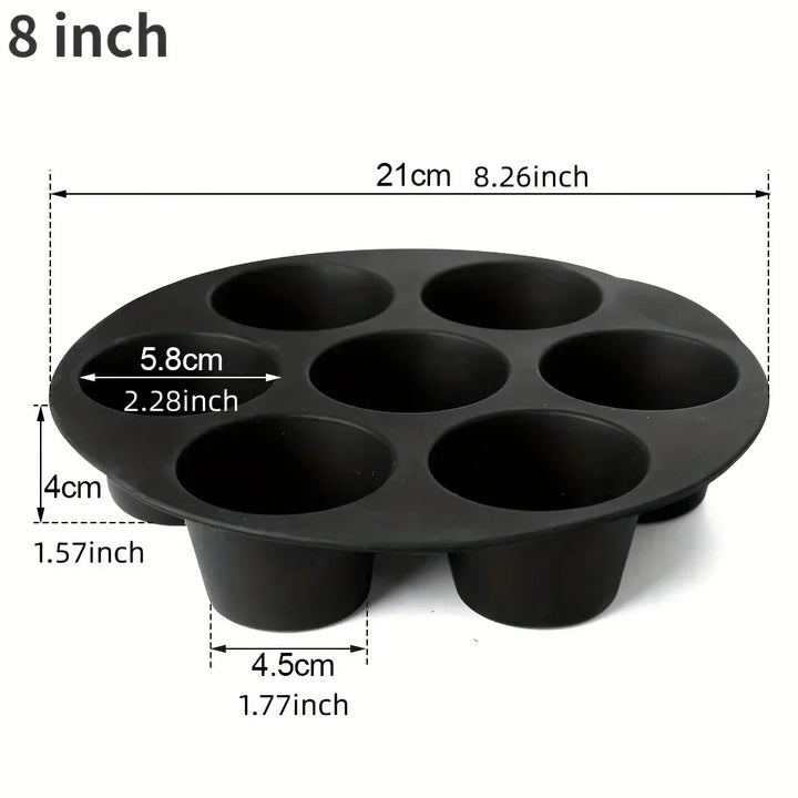 Viskana Silicone Muffin Pan for Air Fryer – Non-stick & Flexible for Muffins, Cupcakes & Snacks