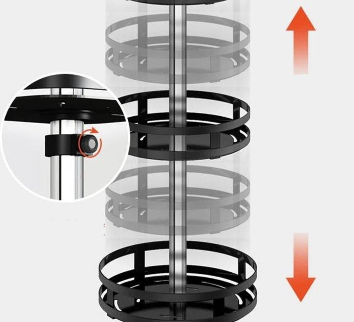 Viskana TwistRack 360° – Rotating Storage Shelf | Space-Saving Adjustable Organizer for Kitchen, Bathroom & Home