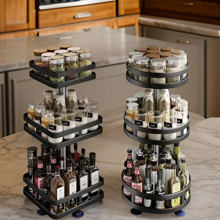 Viskana 360° Rotating Spice Rack Organizer for Countertop