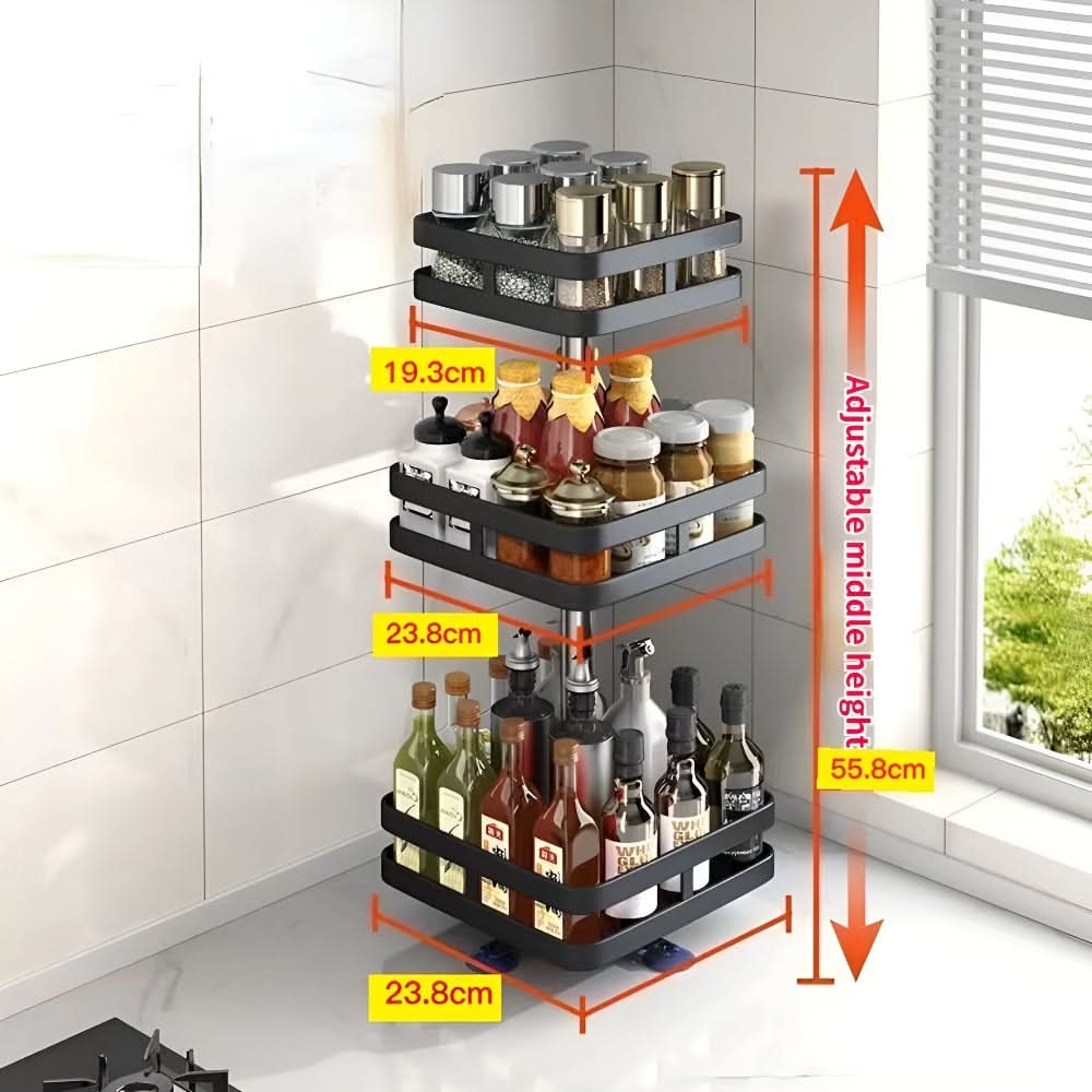 Viskana 360° Rotating Spice Rack Organizer for Countertop