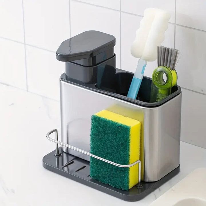 Viskana Stainless Steel Dish Soap Dispenser & Utensil Rack