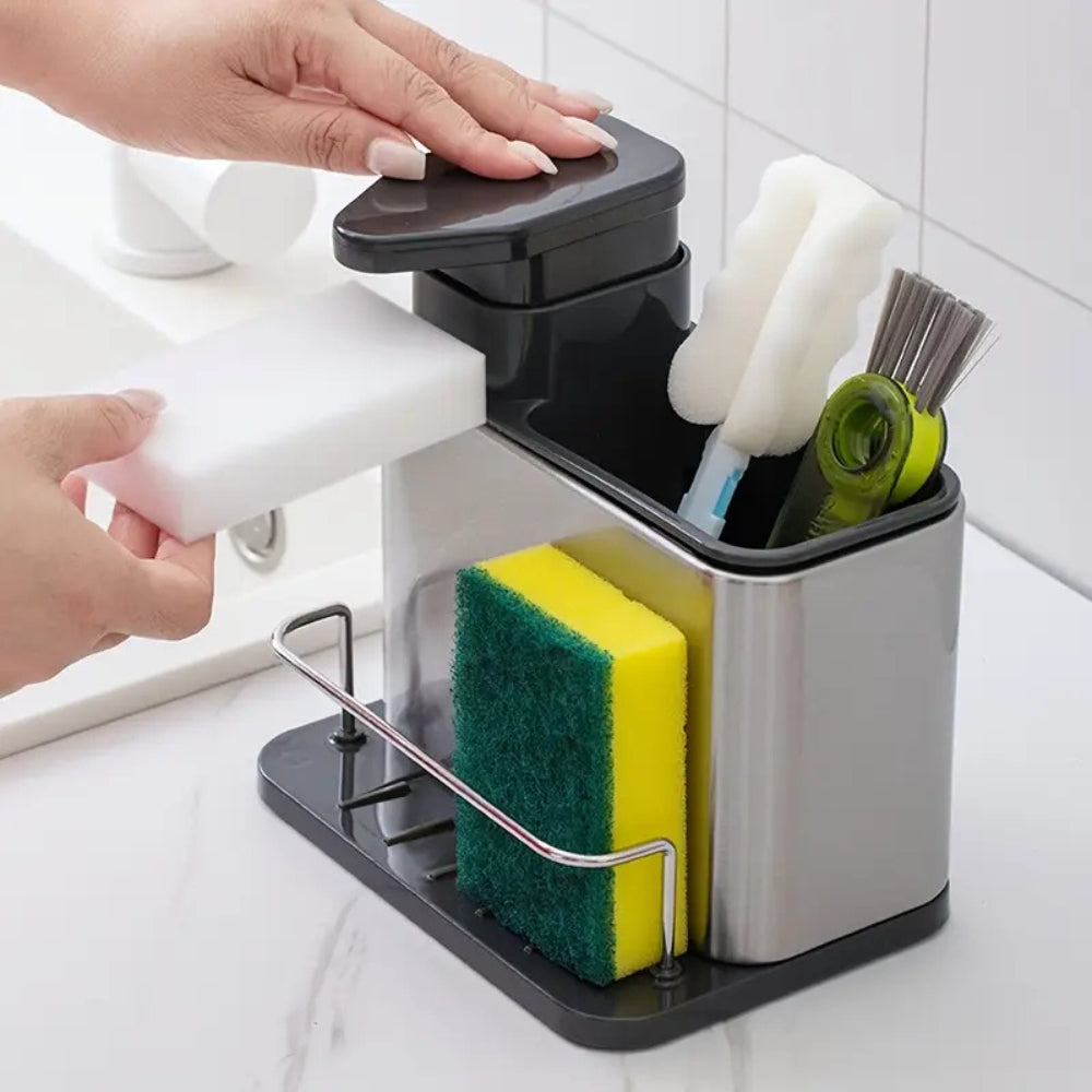 Viskana Stainless Steel Dish Soap Dispenser & Utensil Rack