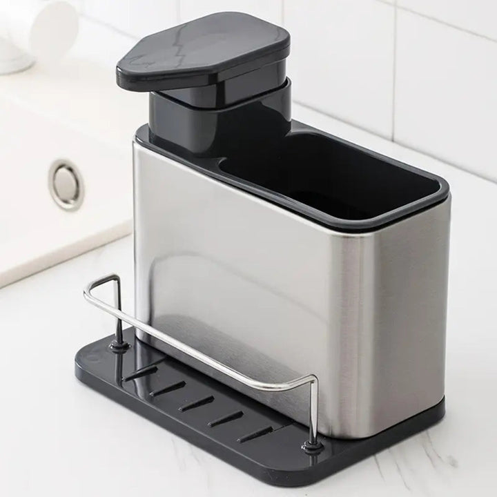 Viskana Stainless Steel Dish Soap Dispenser & Utensil Rack