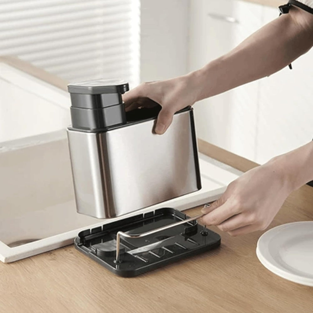 Viskana Stainless Steel Dish Soap Dispenser & Utensil Rack