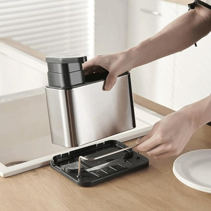 Viskana Stainless Steel Dish Soap Dispenser & Utensil Rack