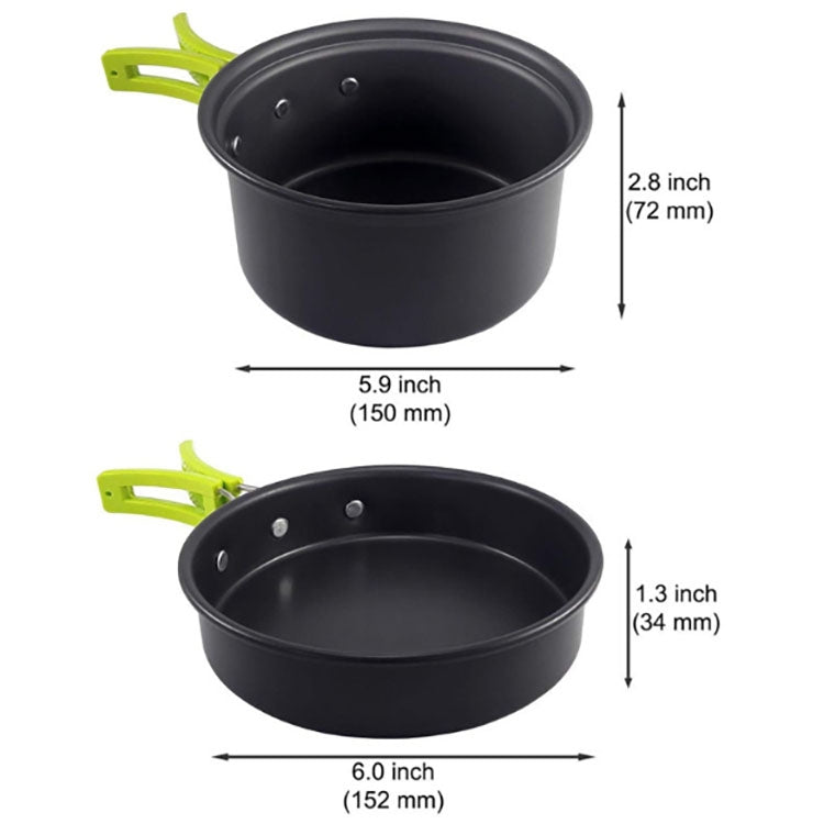 Viskana Camping dishes Outdoor cookware set (Green)
