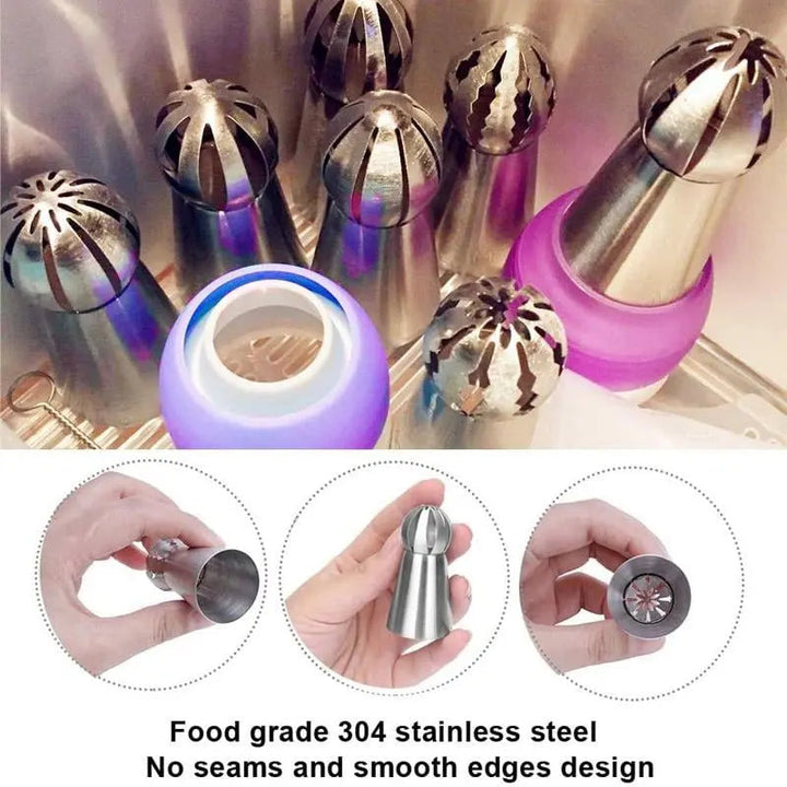 Viskana Cake Decoration Set made of Stainless Steel – Create Flowers Like a Pro