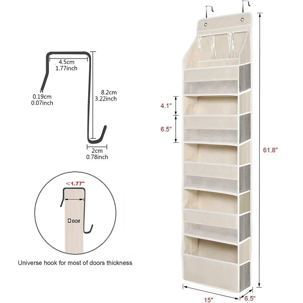 Viskana Door Hanging Organizer with Mesh Compartments – 5-Tier Storage System