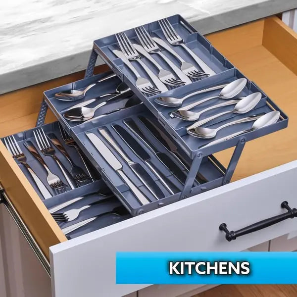 Viskana Adjustable Multilevel Drawer Organizer for Effortless Storage