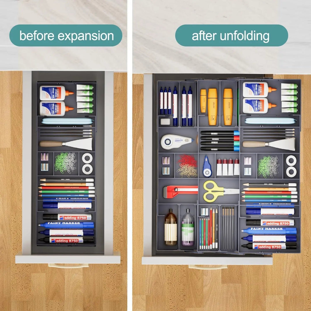 Viskana Adjustable Multilevel Drawer Organizer for Effortless Storage