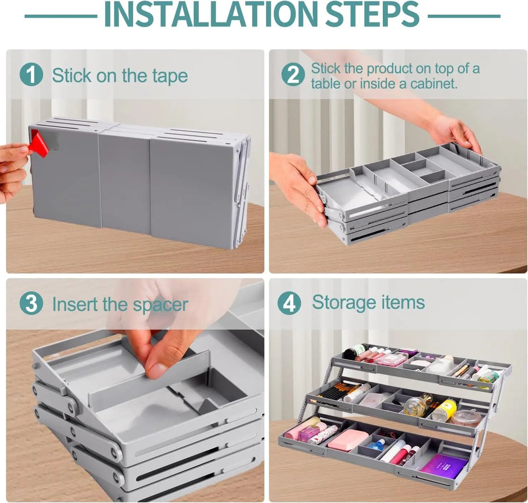 Viskana Adjustable Multilevel Drawer Organizer for Effortless Storage