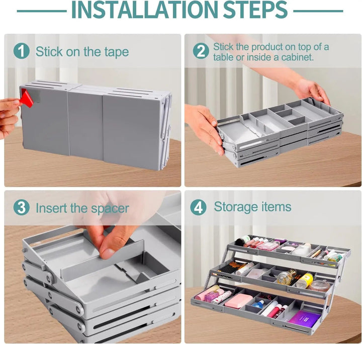 Viskana Adjustable Multilevel Drawer Organizer for Effortless Storage