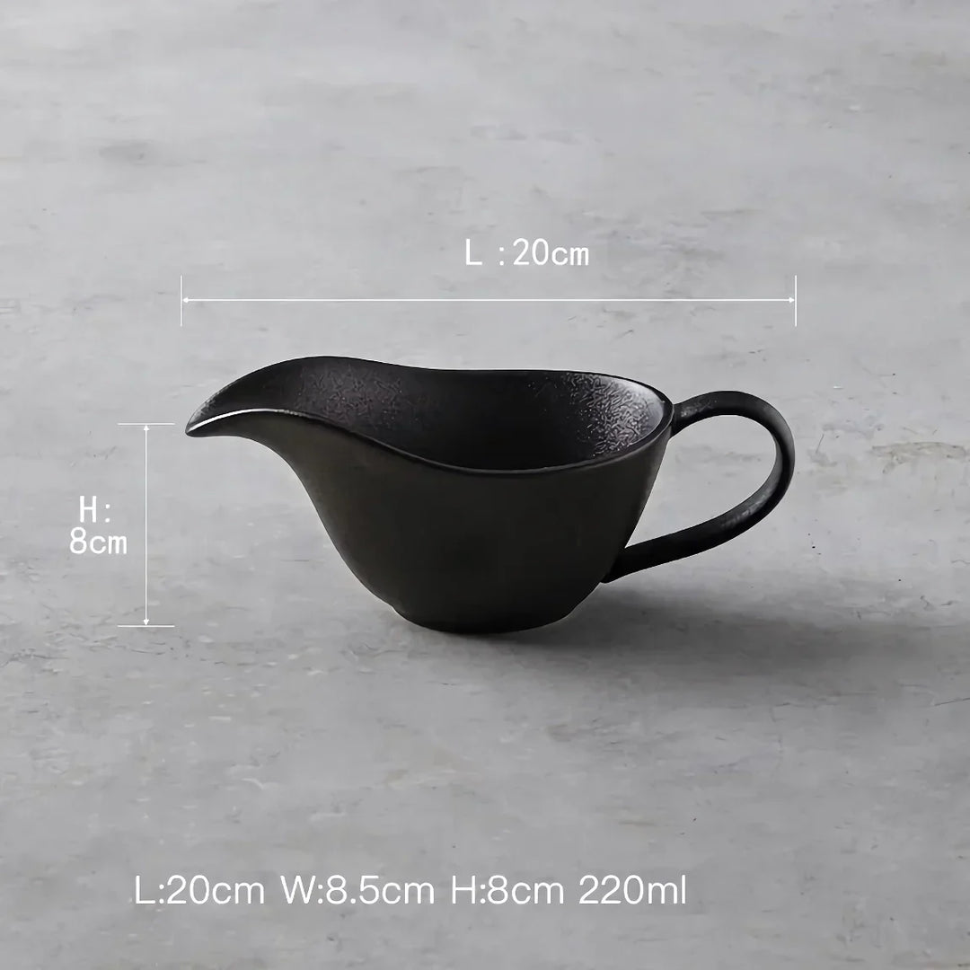 Viskana Elegant Ceramic Gravy Boat for Sauces and Dressings - 220ml