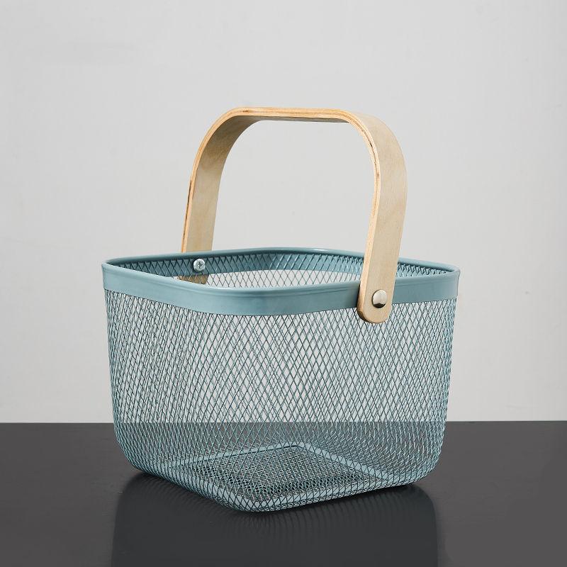Viskana Iron Art Fruit Basket with Bamboo Handle