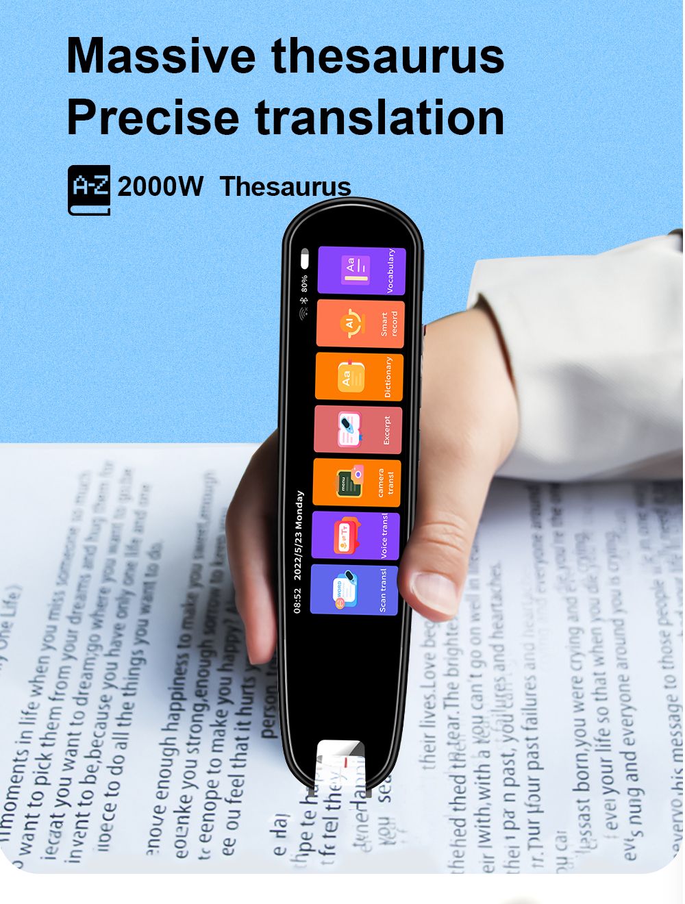 Genauer 112-languages translation and reading pen Viskana