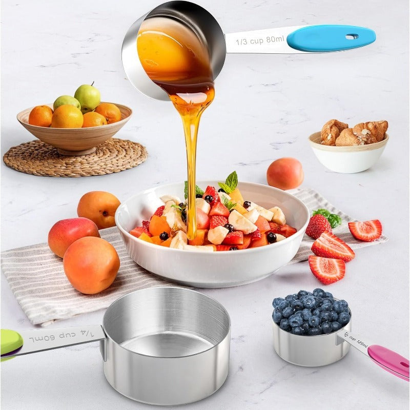 Viskana 10-Piece Stainless Steel Measuring Cups and Spoons Set