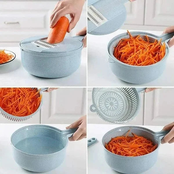 SliceMaster 12-in-1 Vegetable Slicer — Transforms your kitchen into a sparkling clean cooking paradise full of moments of enjoyment | Viskana