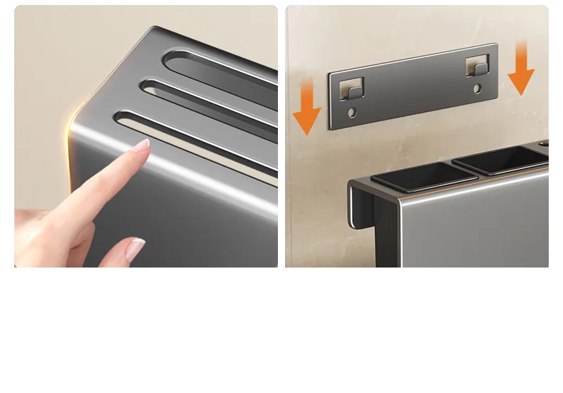 ChefSpace Wall-mounted Knife Holder with Cutting Board Storage – Stainless Steel Viskana