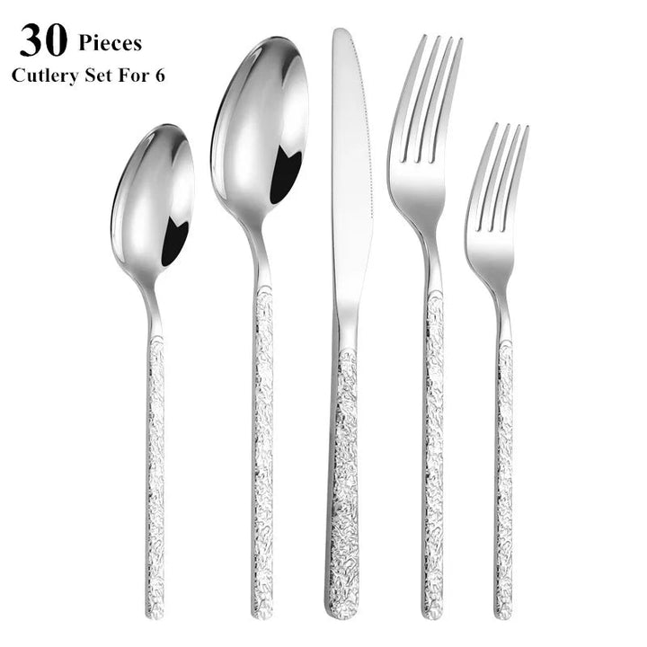 Viskana 30-Piece Luxury Golden Cutlery Set