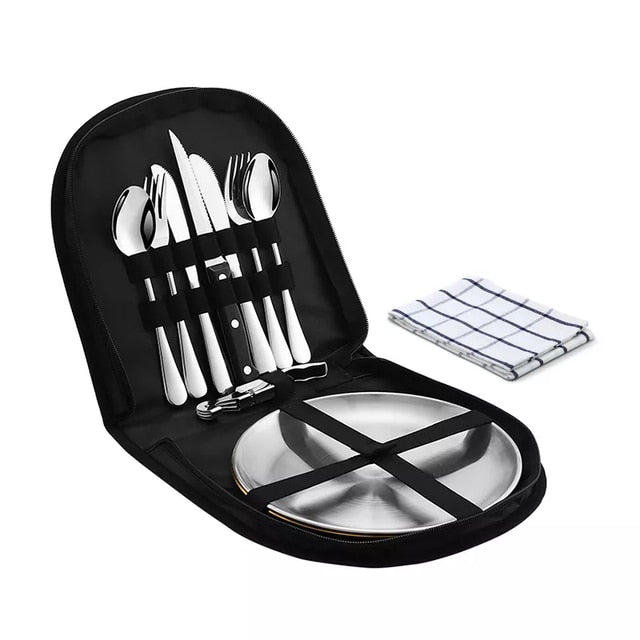 Camping Tableware Set Stainless Steel Picnic Cutlery Set Viskana
