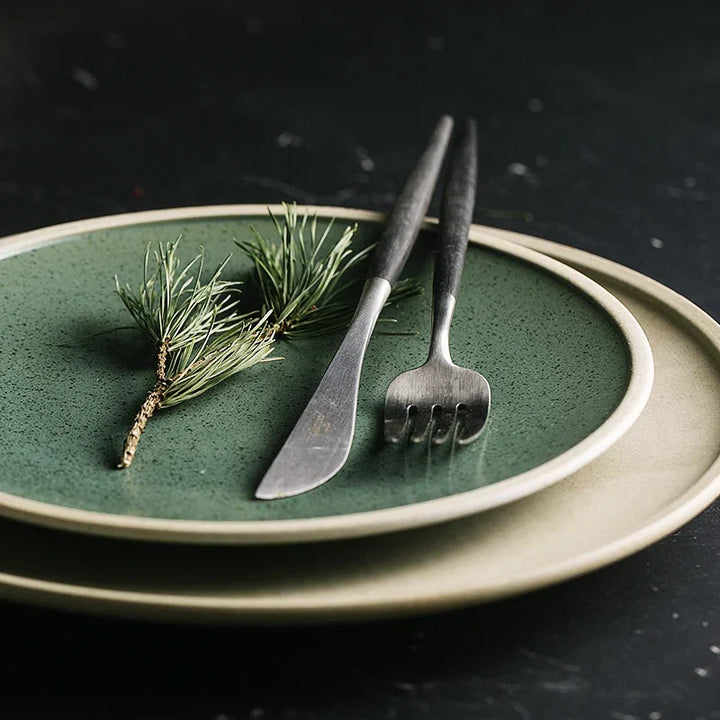 Ceramic Dinner Plate Elegant Western Tableware for Steak and Salads Viskana
