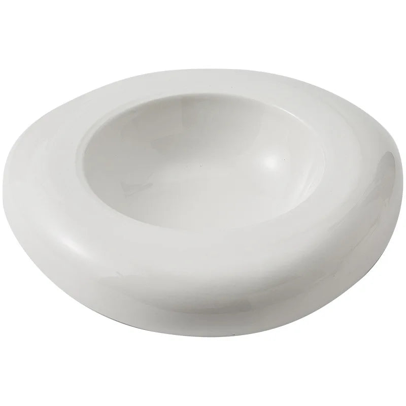 Ceramic Insulation Plate White Irregular Cold Dish Plate for Cuisine Viskana