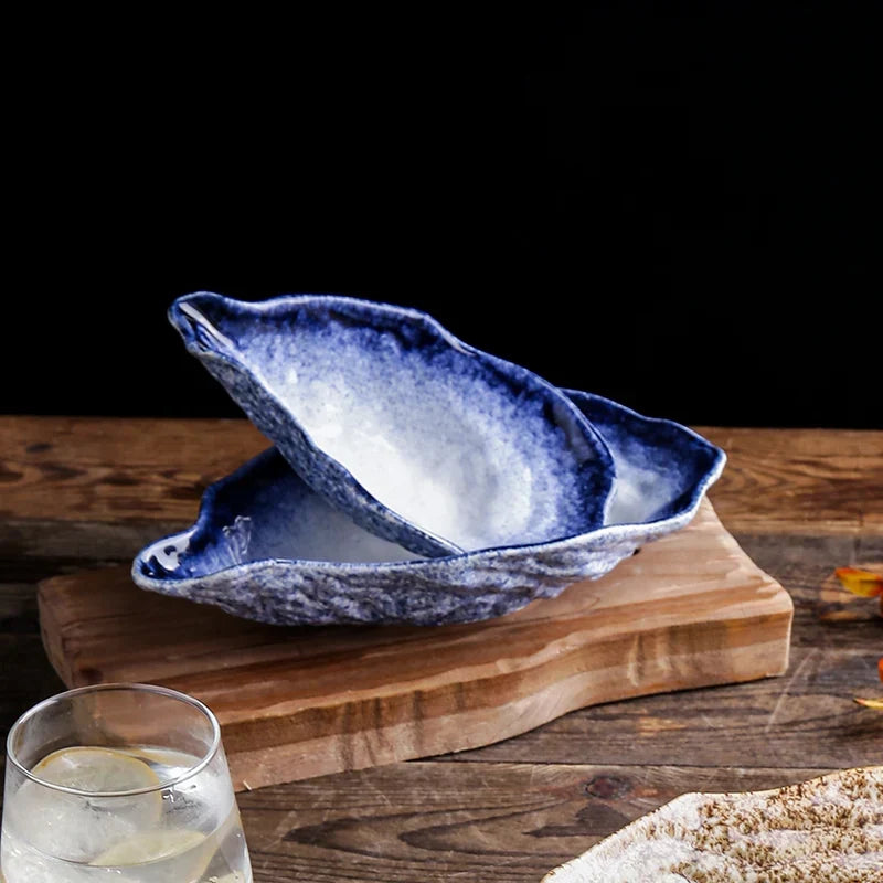 Ceramic Oyster Creative Plate Sushi Sashimi Cold Dish Tableware Plate Viskana