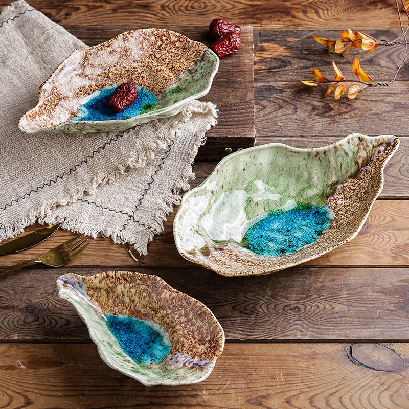 Ceramic Oyster Creative Plate Sushi Sashimi Cold Dish Tableware Plate Viskana